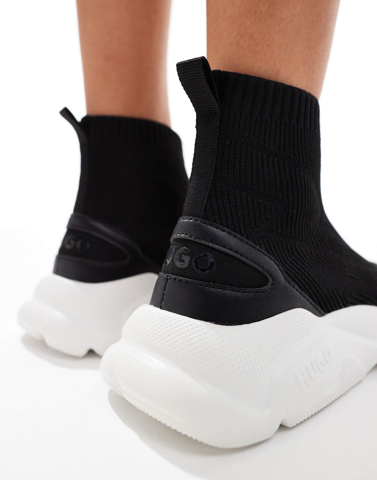 HUGO Red leon hito sock trainers in black and white