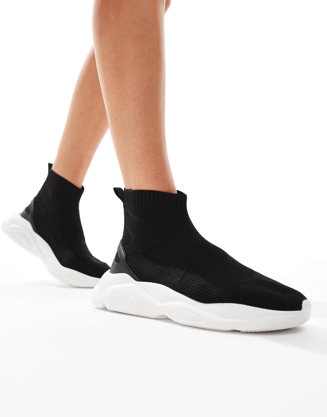 HUGO Red leon hito sock trainers in black and white