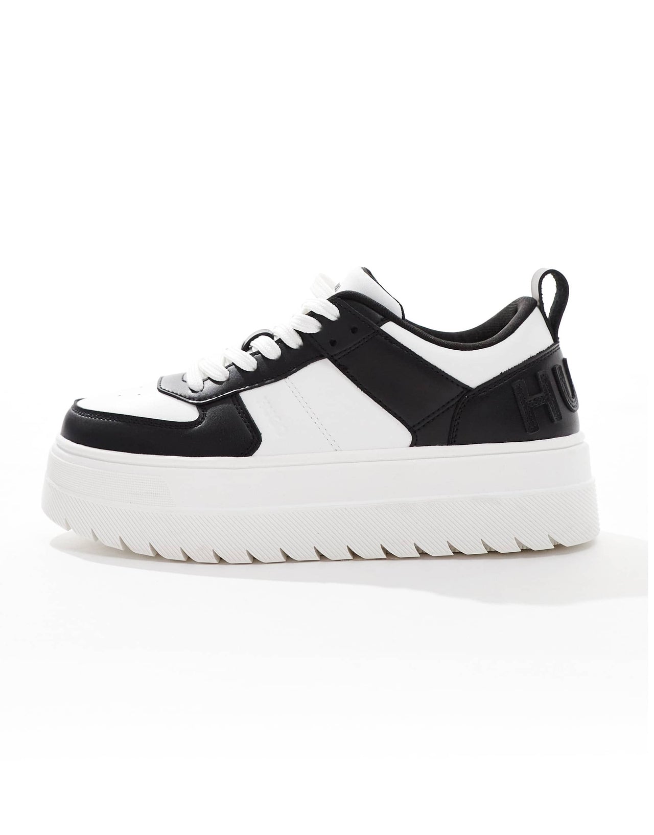 HUGO Red lyssa tenn trainers in white and black