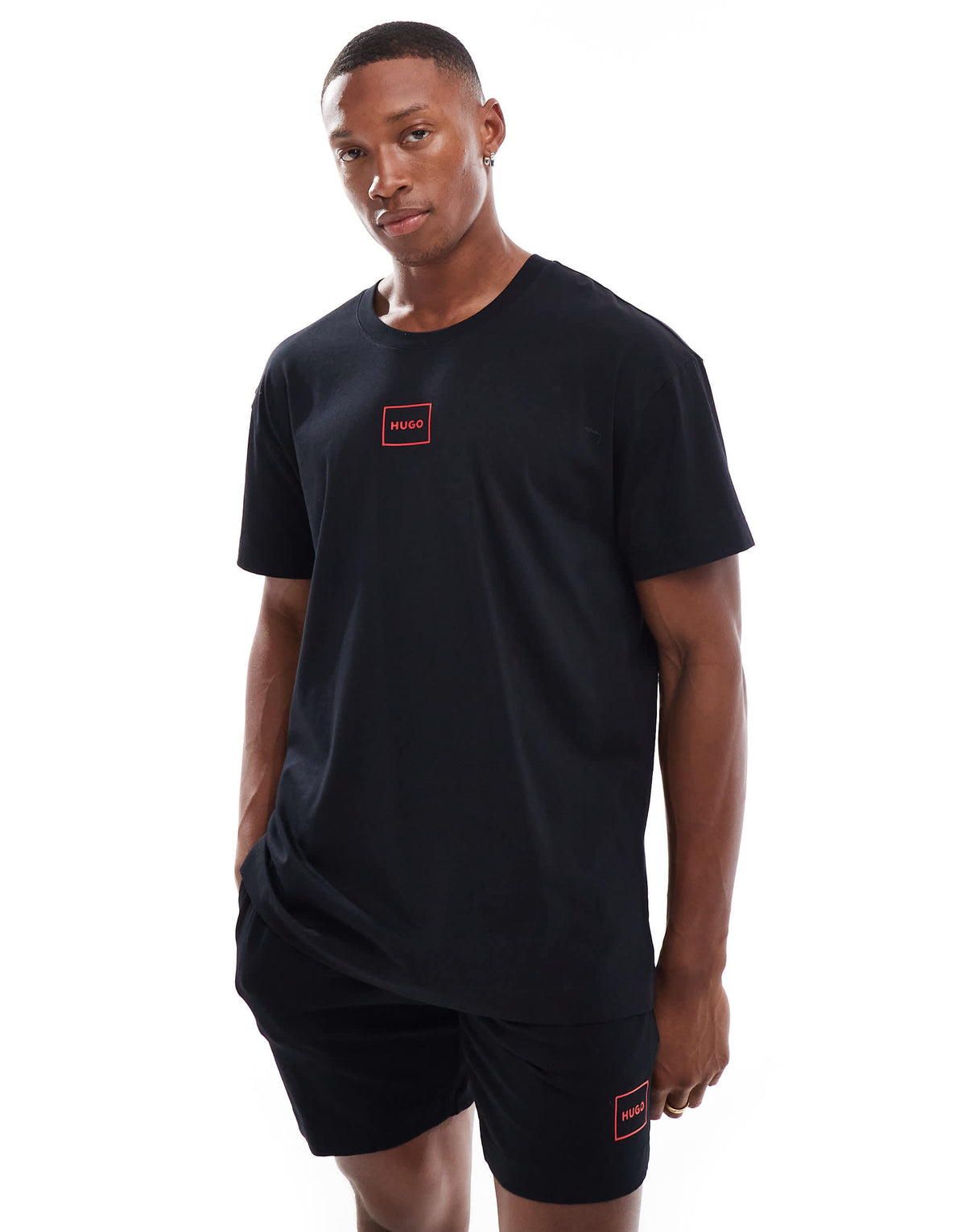HUGO Bodywear co-ord laze t-shirt in black