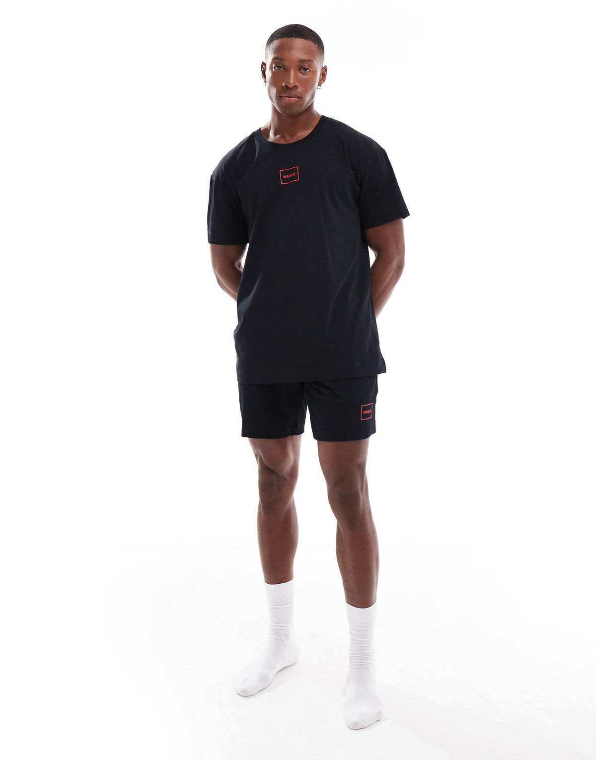 HUGO Bodywear co-ord laze t-shirt in black
