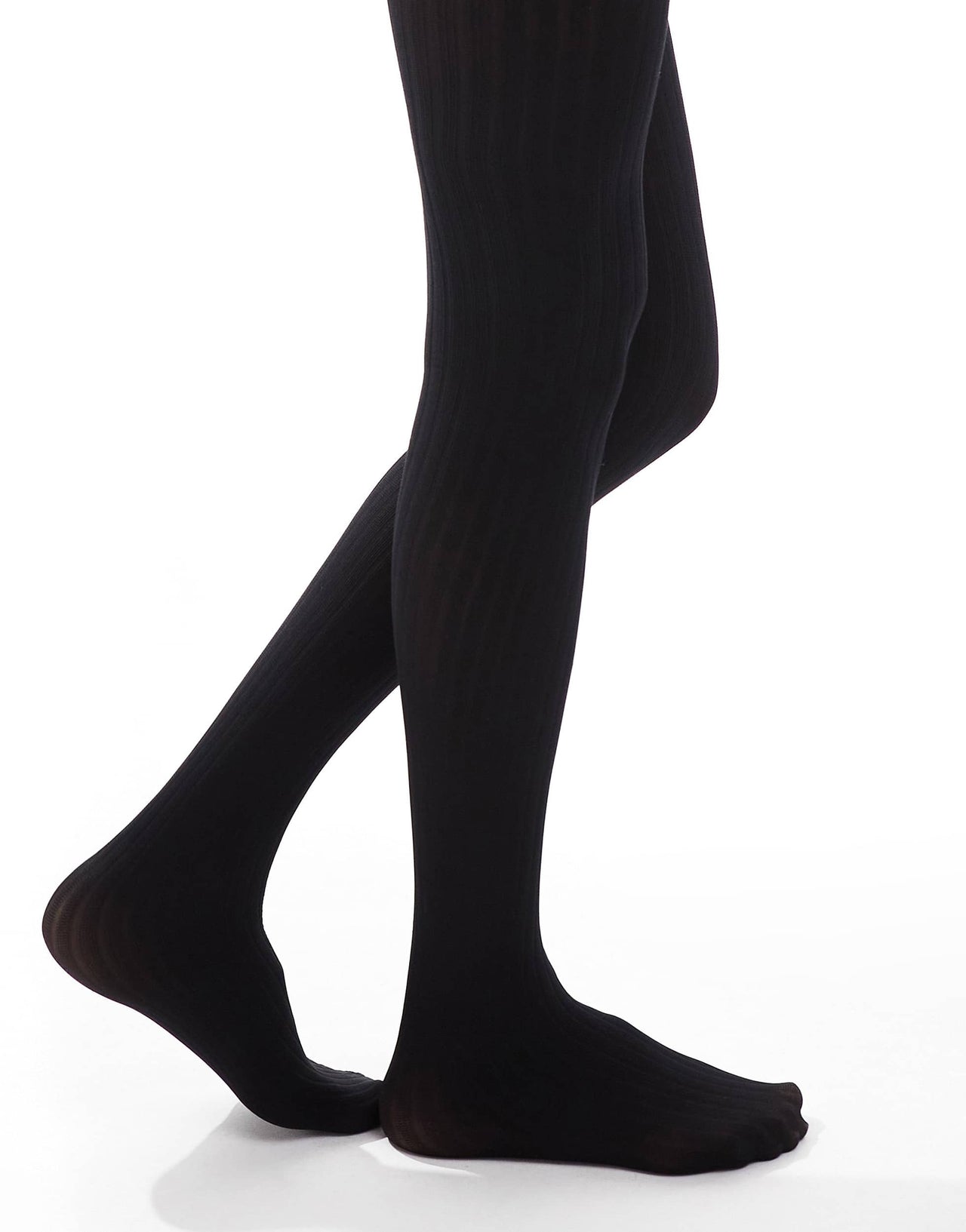 ASOS DESIGN ribbed tights in black