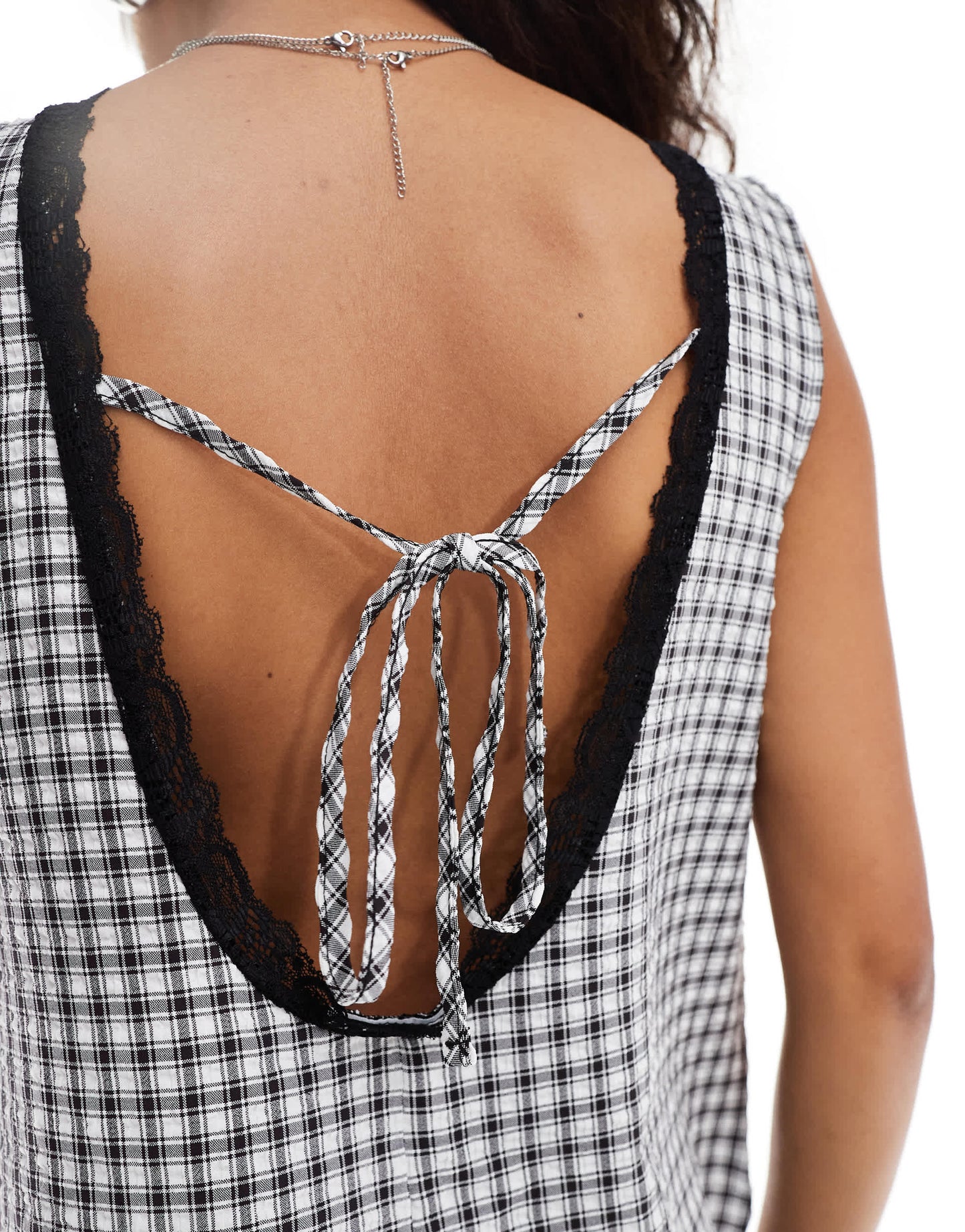 Reclaimed Vintage western milkmaid playsuit in gingham