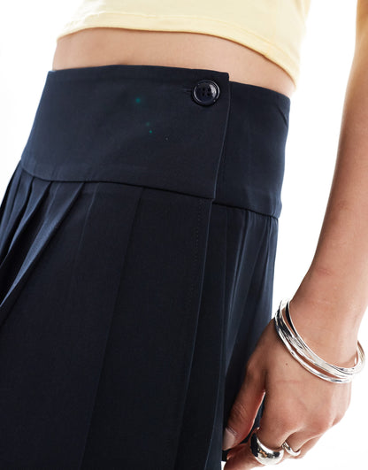 Motel casini pleated mini skirt in navy