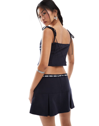 Motel karisa rivvon detail cami top co-ord in navy