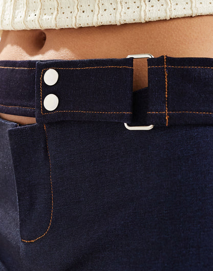 Motel jarli denim hotpants in deep indigo