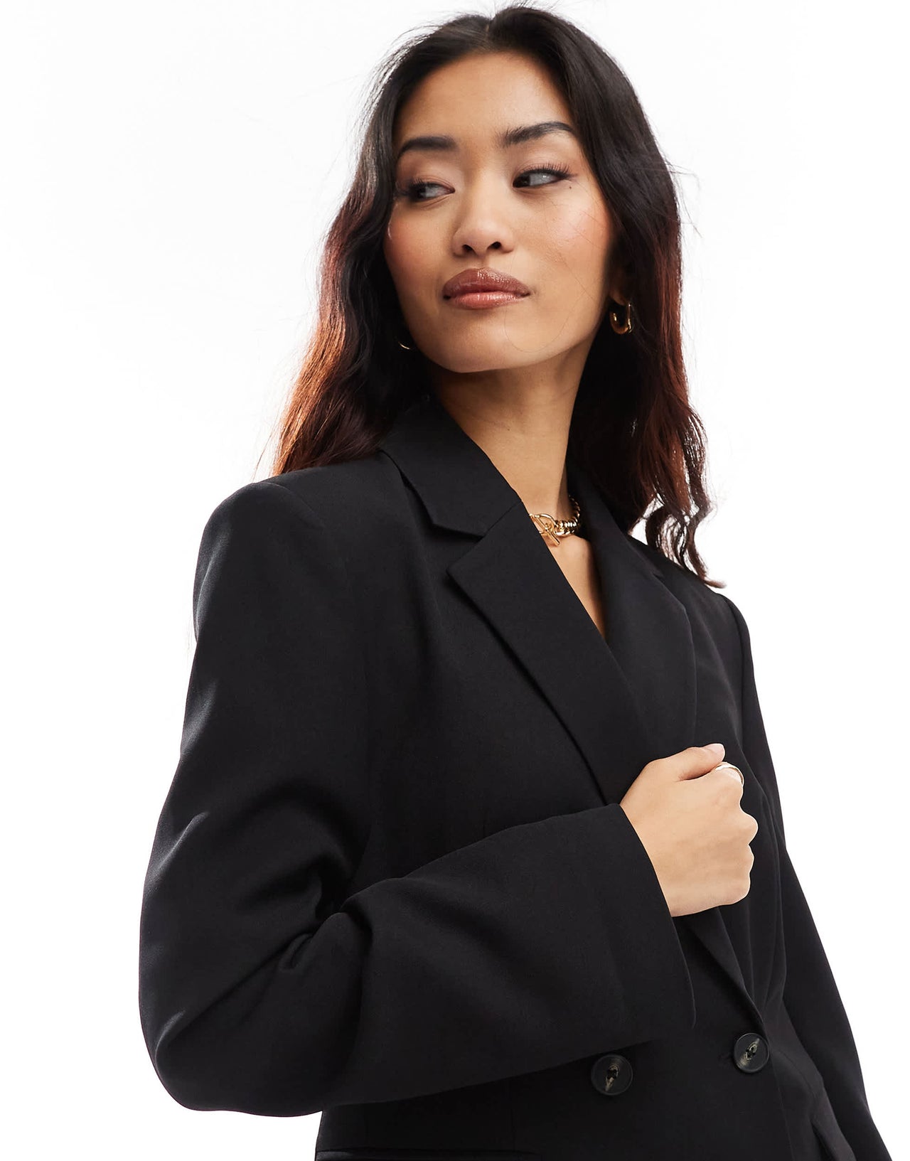 Stradivarius fitted blazer in black