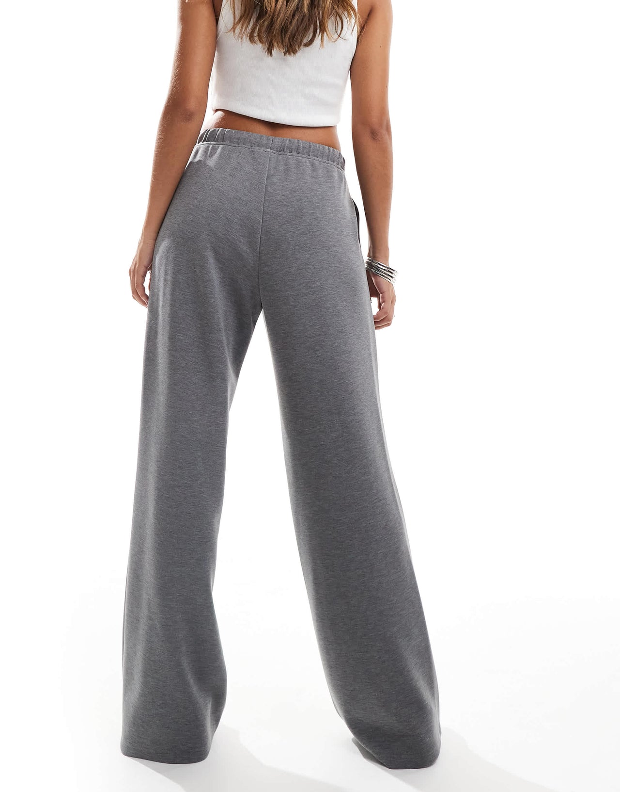 Stradivarius soft touch front seam jogger in dark grey