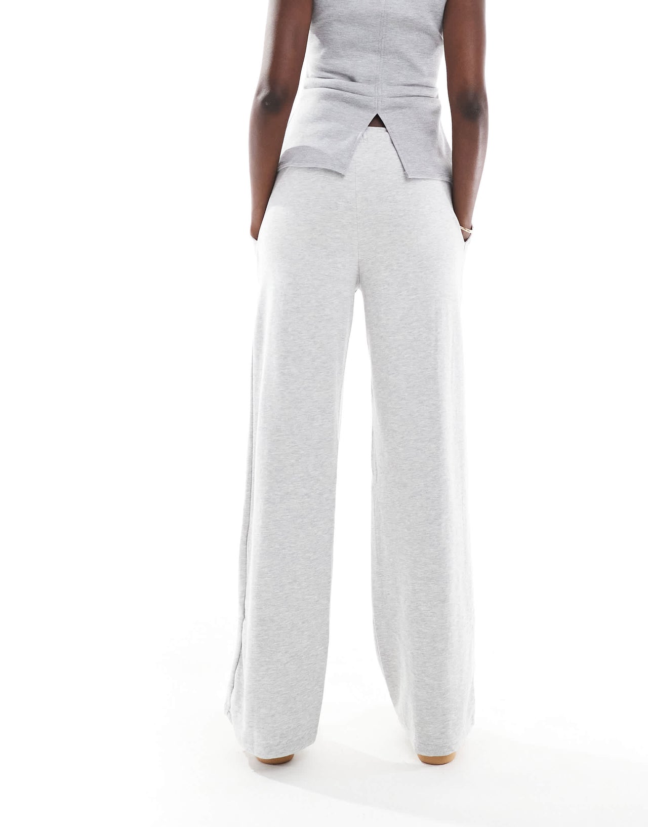 Stradivarius Tall wide leg jogger in grey