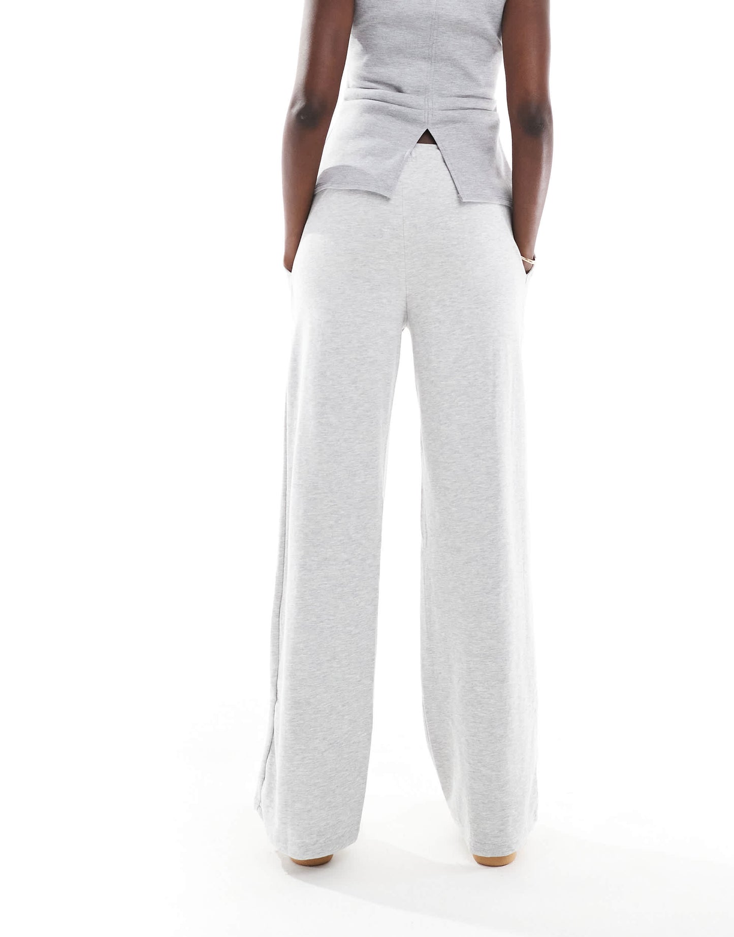 Stradivarius Tall wide leg jogger in grey
