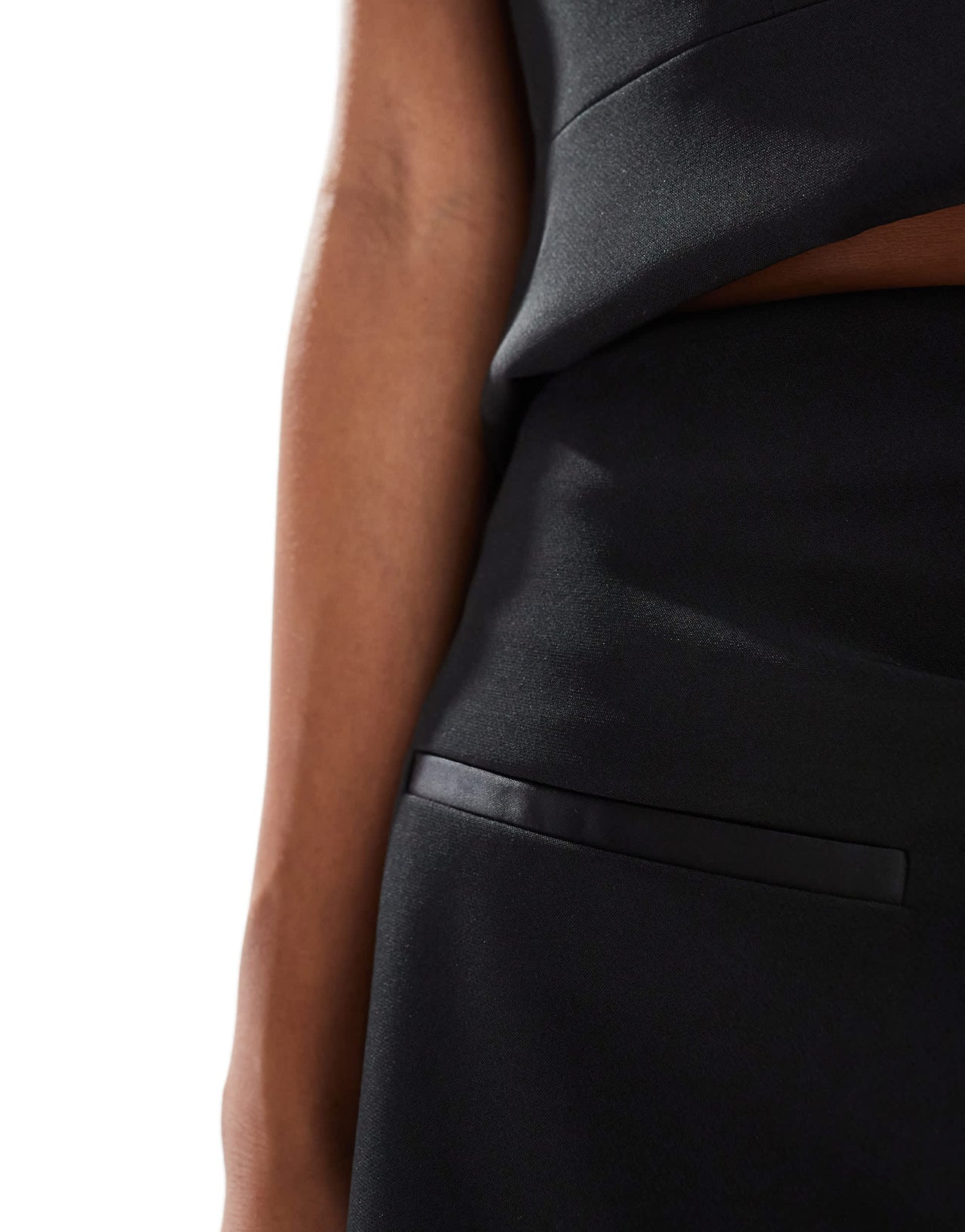 ASOS DESIGN tailored twist detail tux mini skirt in black