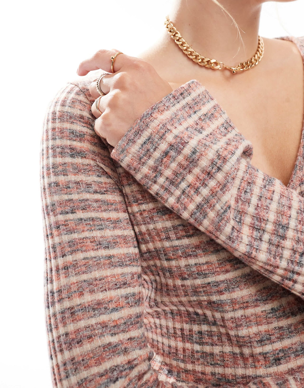 Vero Moda Tall supersoft ribbed maxi dress in spacedye stripe