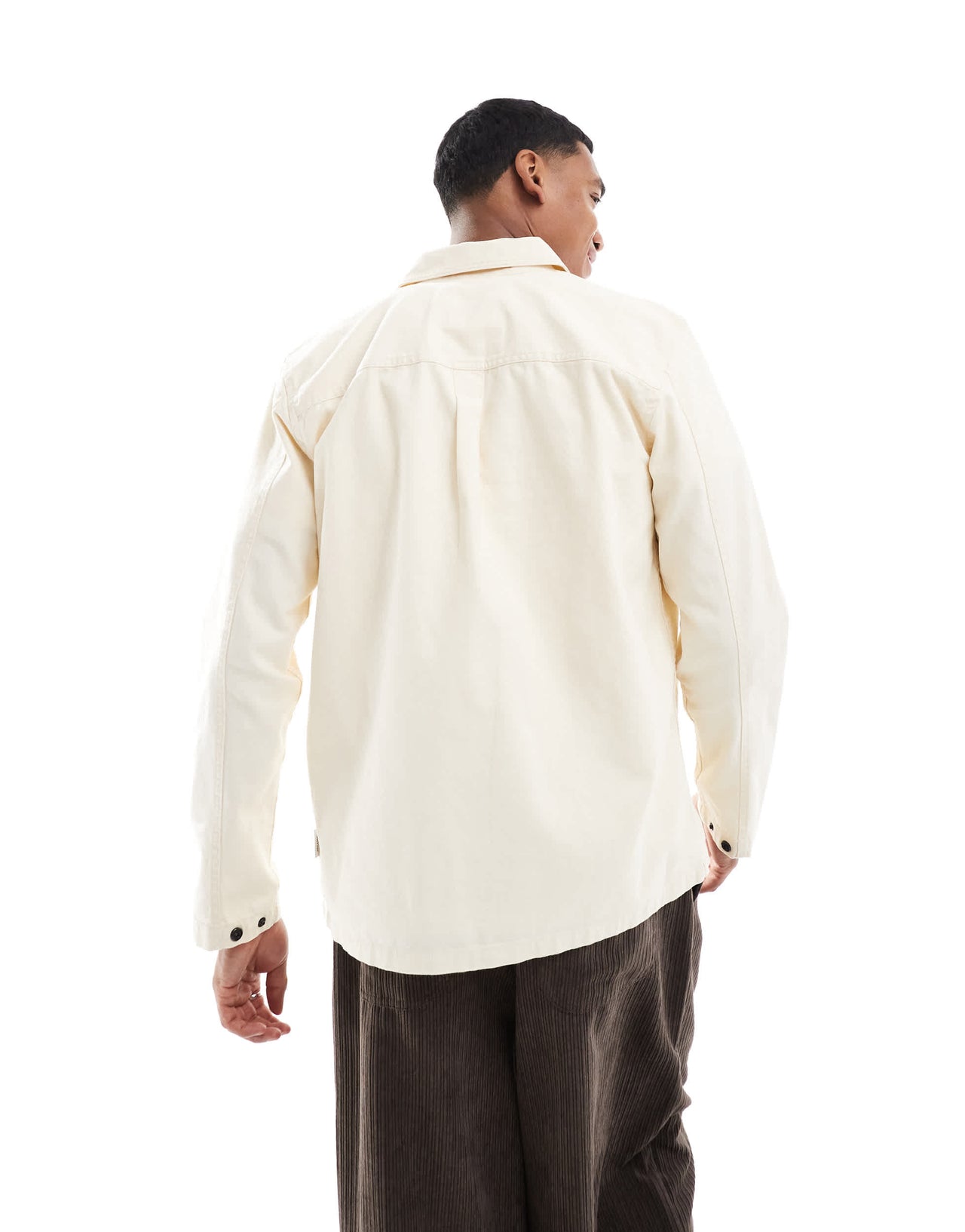 ONLY & SONS canvas utility overshirt in ecru