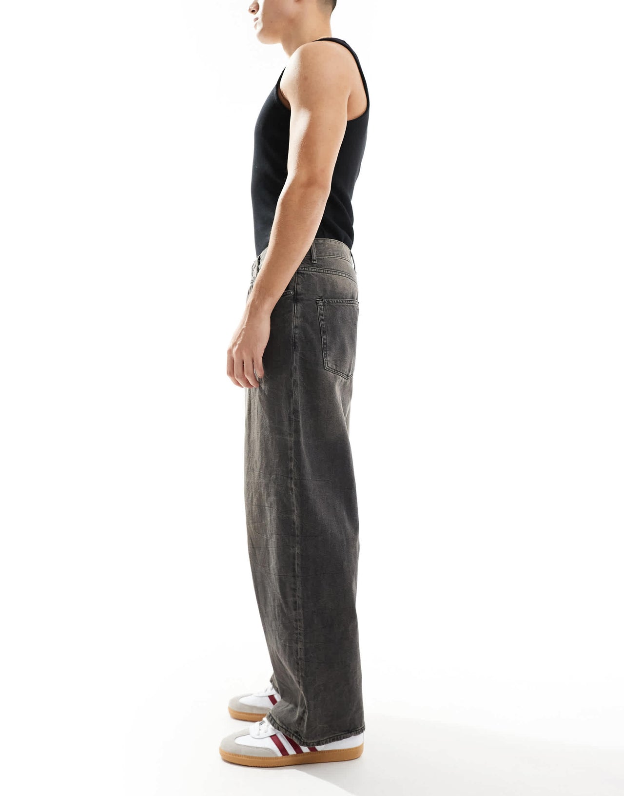 ONLY & SONS Carl balloon fit jeans in washed grey