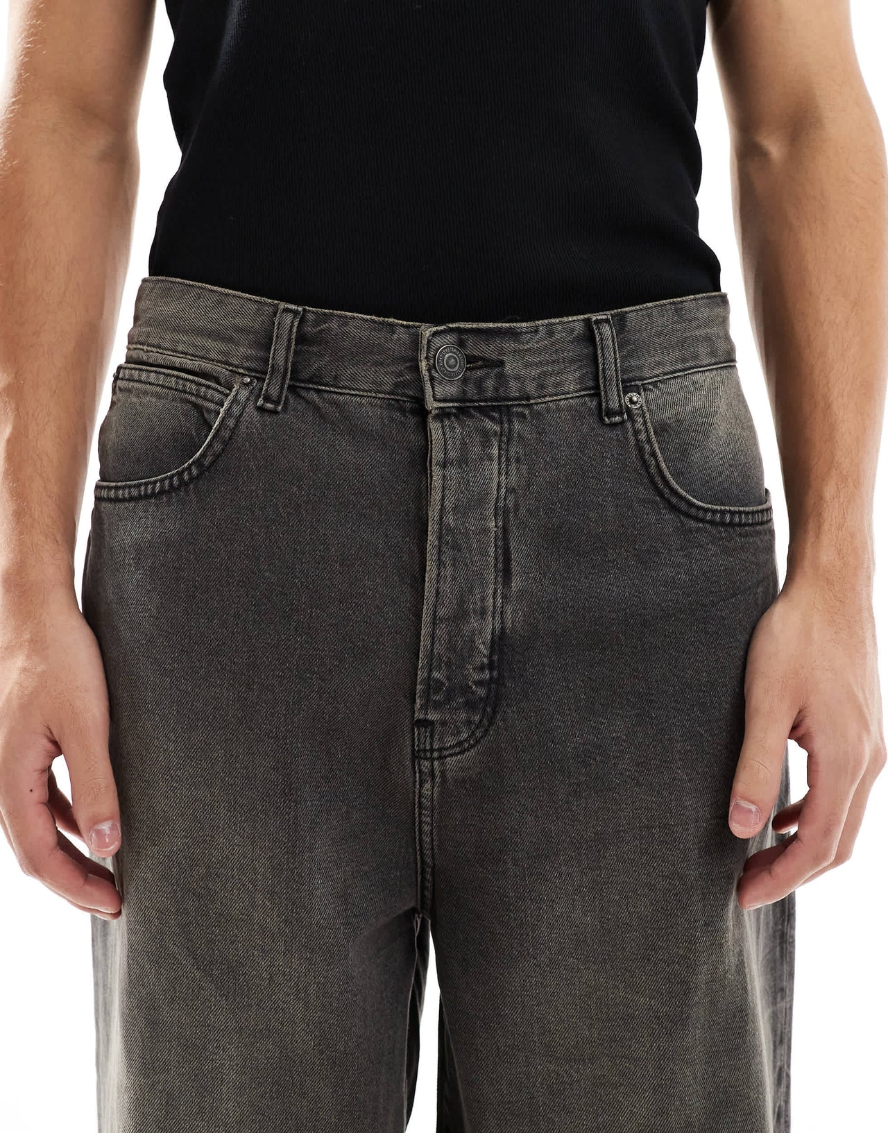 ONLY & SONS Carl balloon fit jeans in washed grey