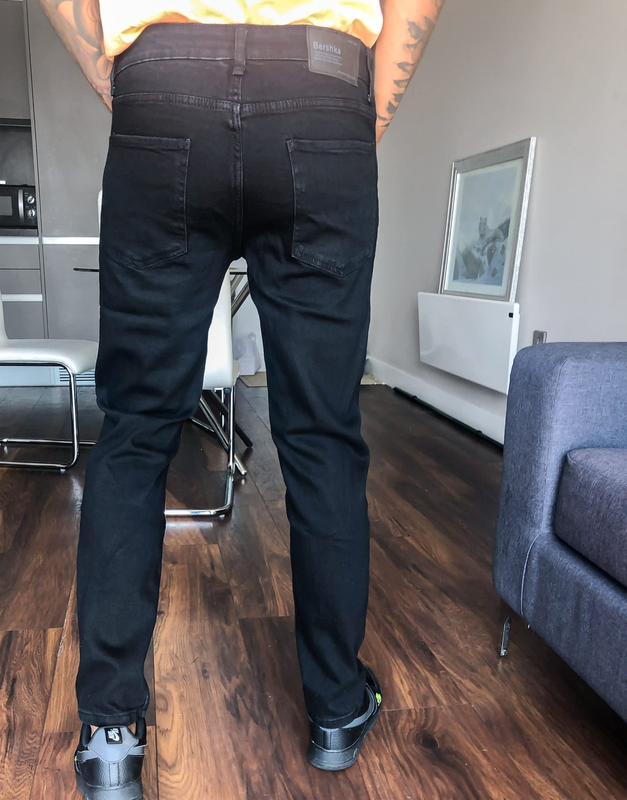 Bershka slim fit jeans in black