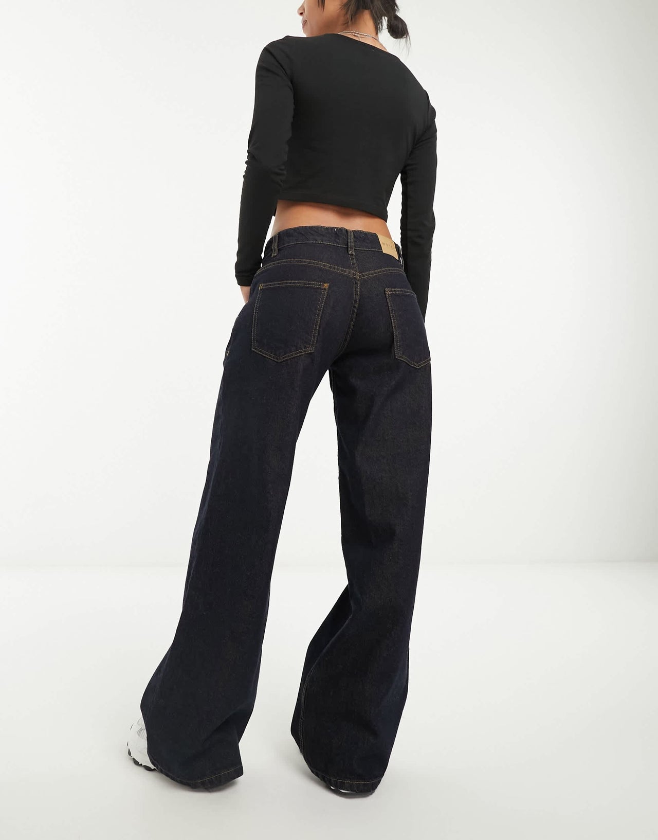 Motel roomy extra wide low rise jeans in indigo blue
