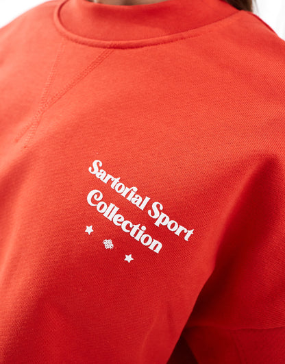 The Couture Club co-ord sartorial sport crewneck sweat in red