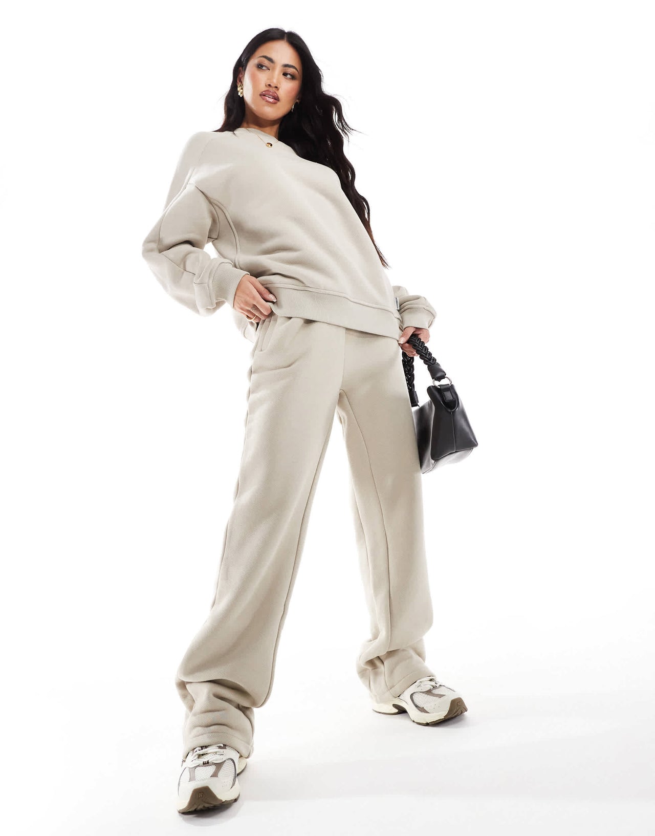 The Couture Club washed essentials straight leg joggers in beige