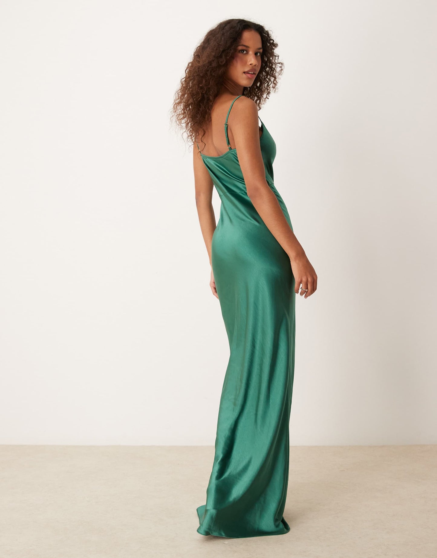 Pretty Lavish Keisha satin maxi dress in emerald green