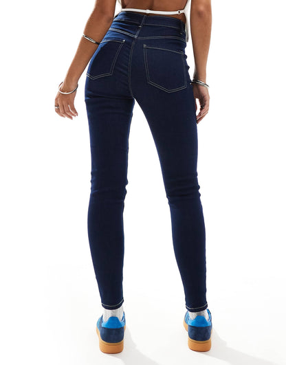 Pimkie skinny high waisted jeans in indigo