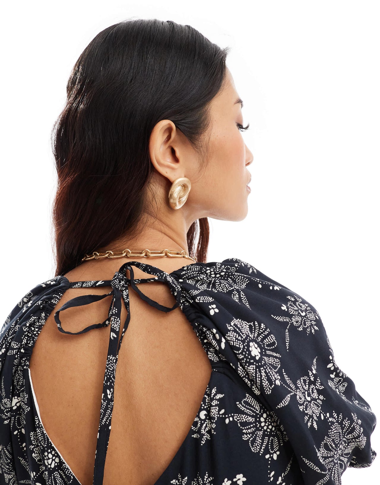 Nobody's Child Callie midaxi dress in black print