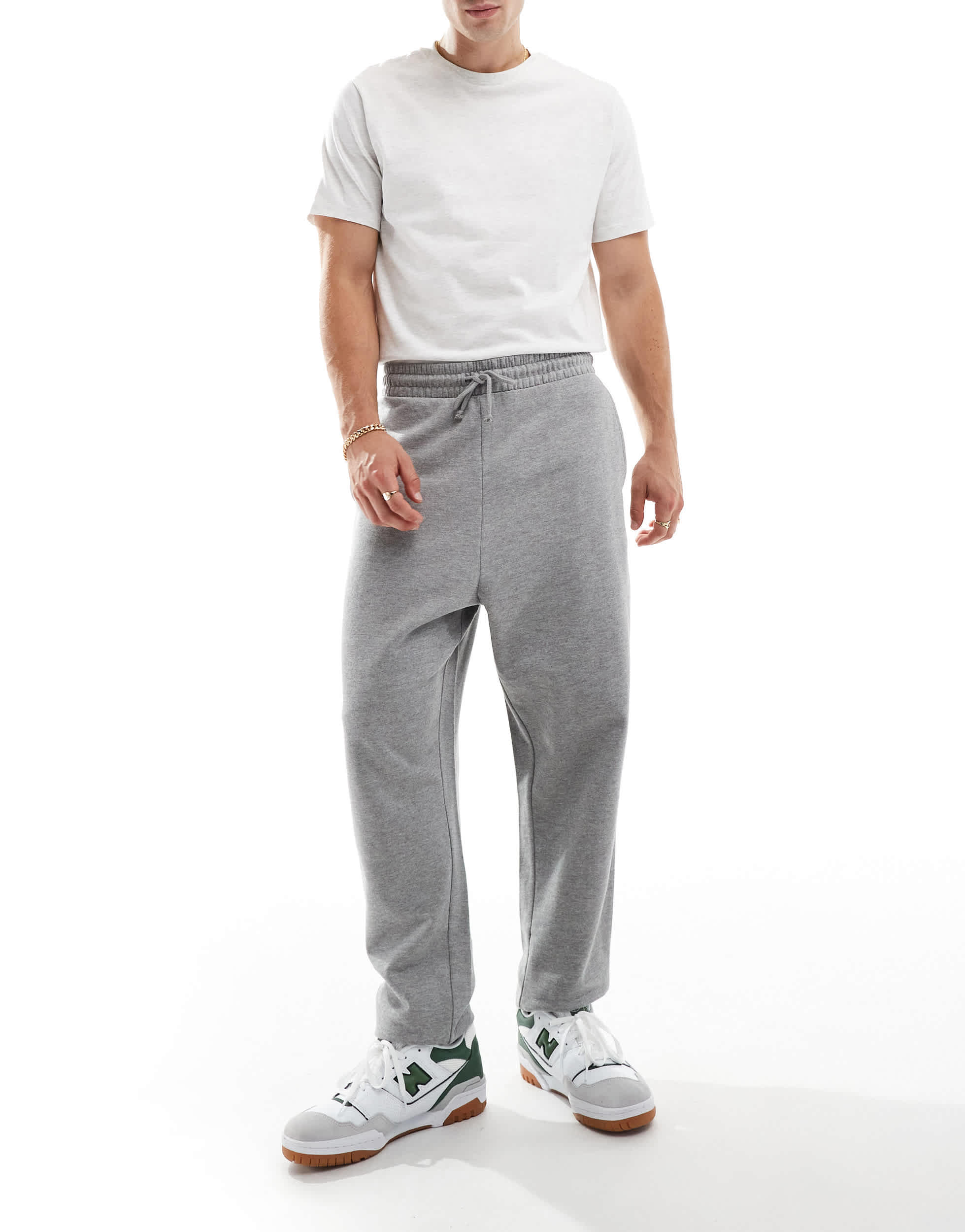 ASOS DESIGN essential oversized joggers in grey marl