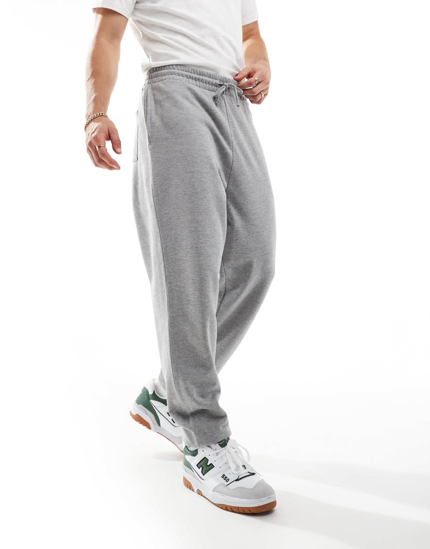 ASOS DESIGN essential oversized joggers in grey marl