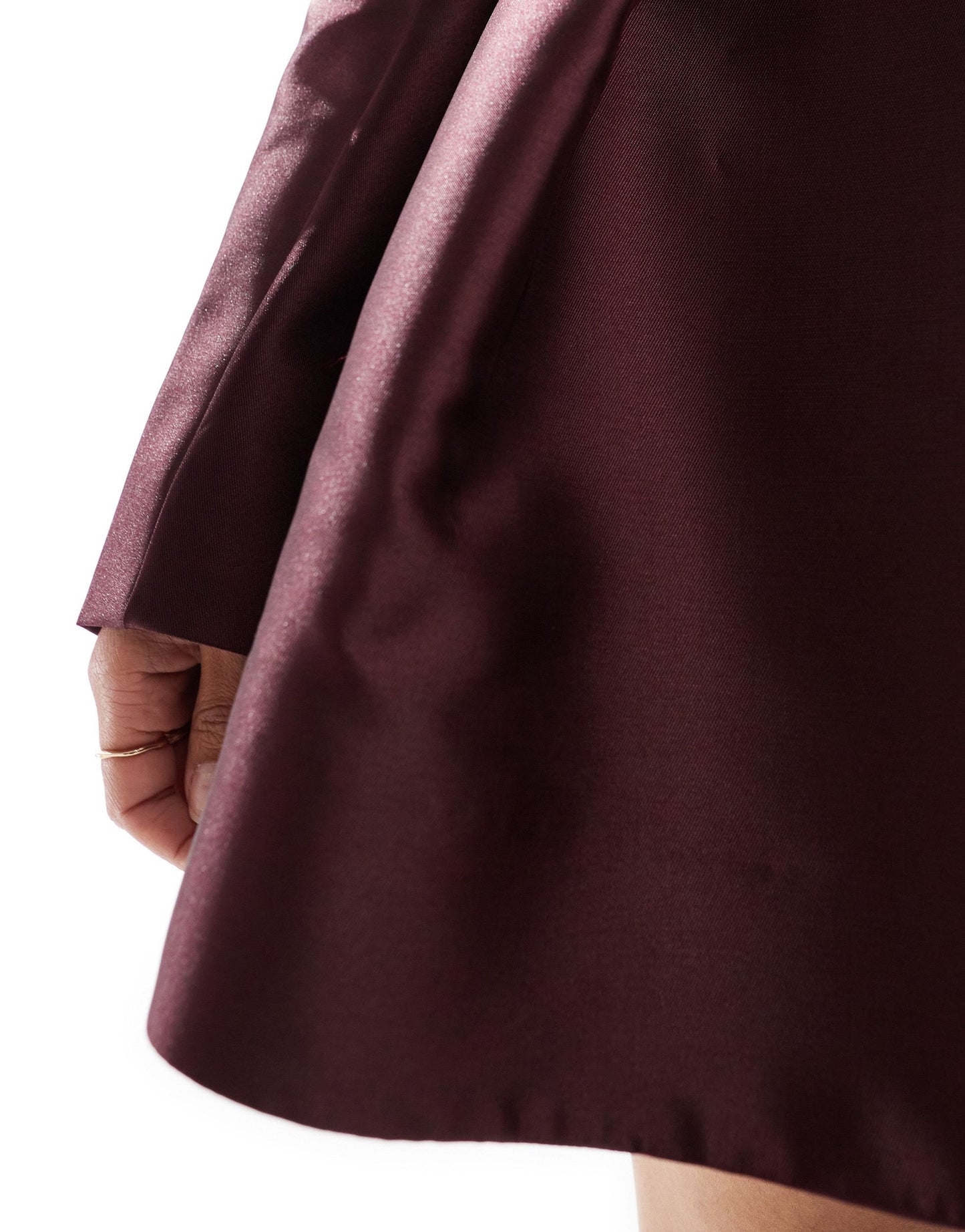 Ever New satin long sleeve mini dress in oxblood