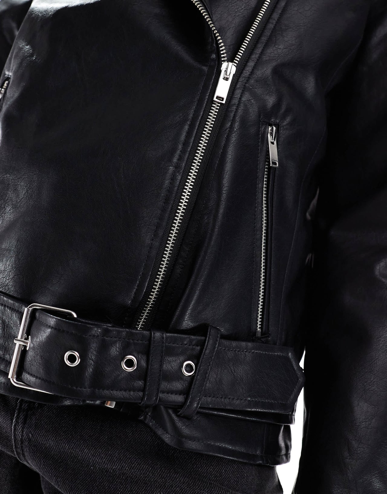 Vero Moda oversized faux leather biker jacket