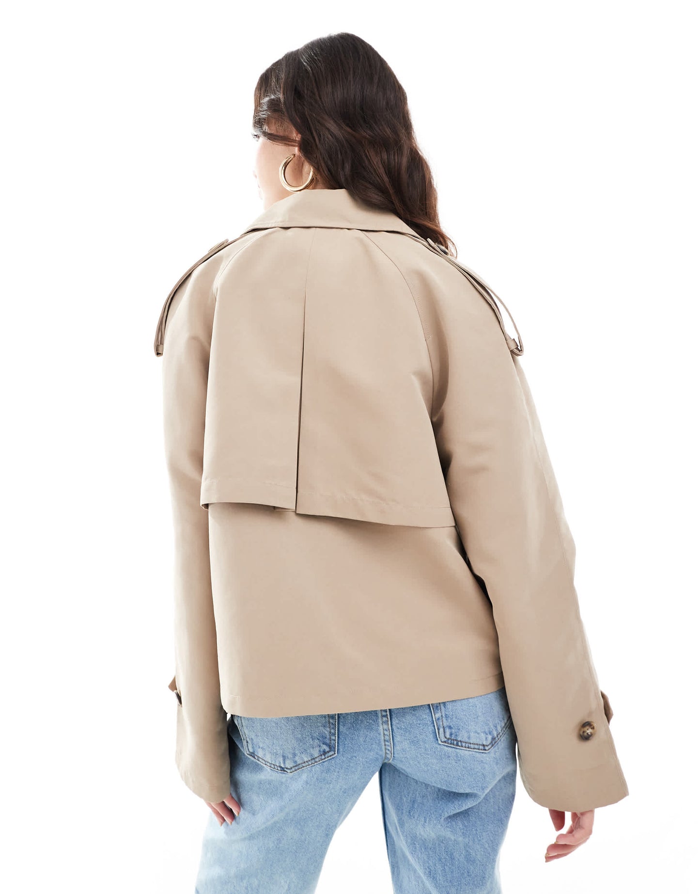 Vero Moda short boxy trench coat in beige