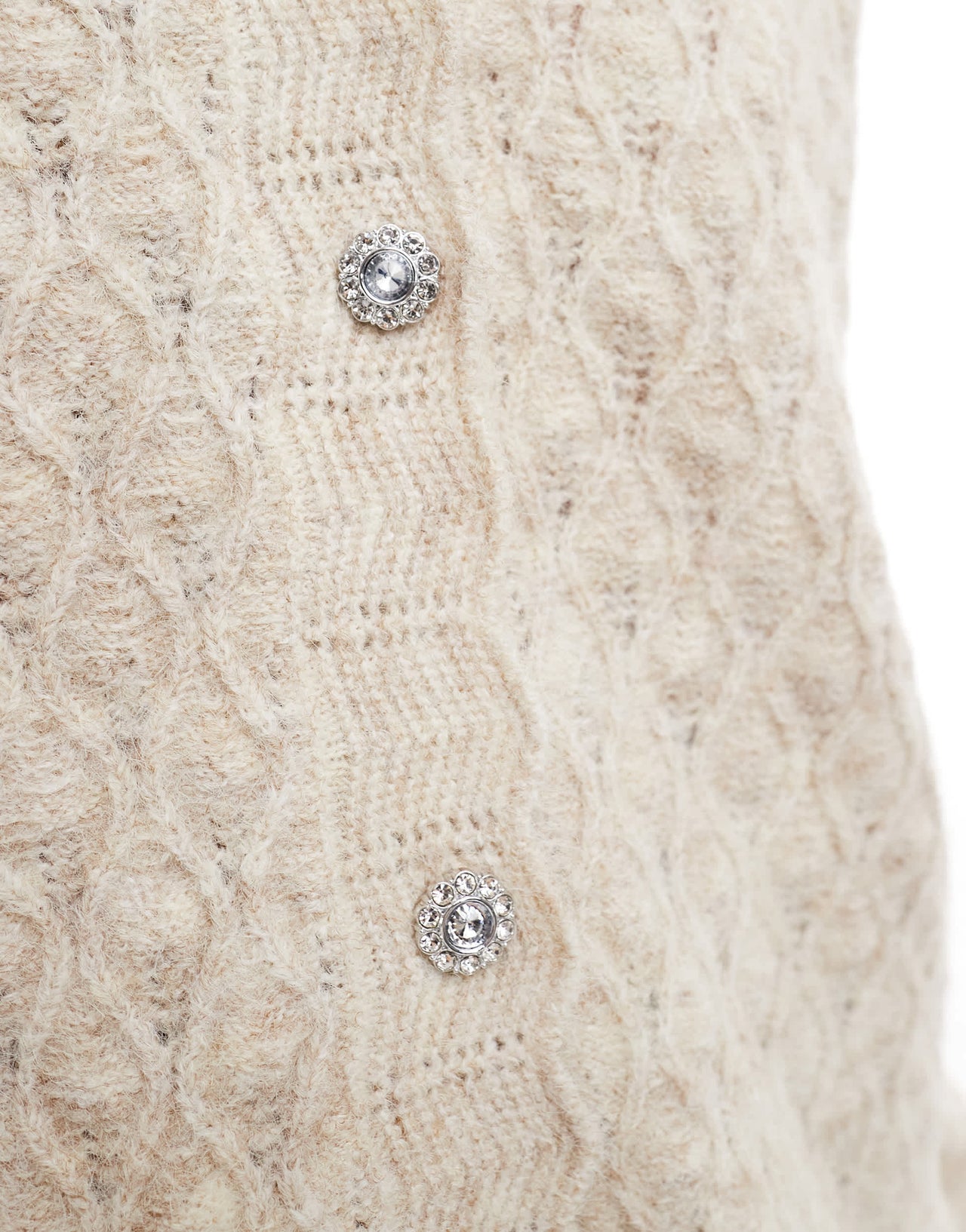 AWARE textured scalloped cardigan in cream