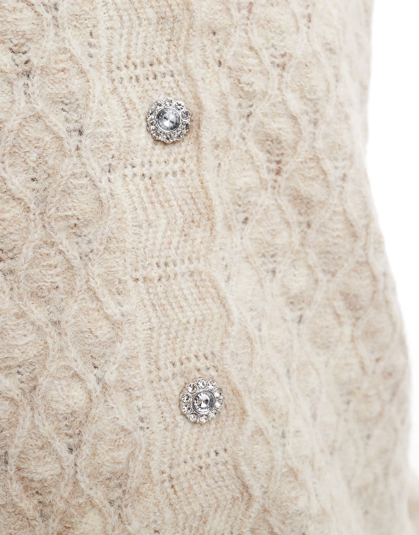 AWARE textured scalloped cardigan in cream