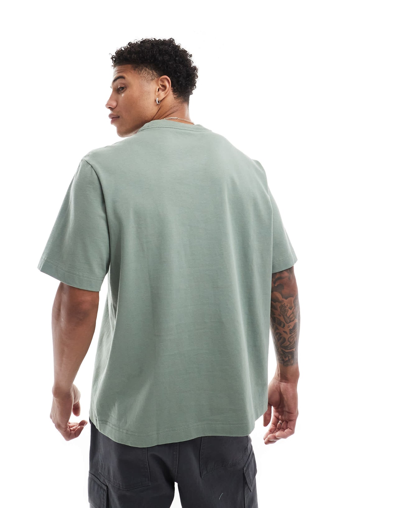 Abercrombie & Fitch premium silicone icon logo t-shirt in mid green