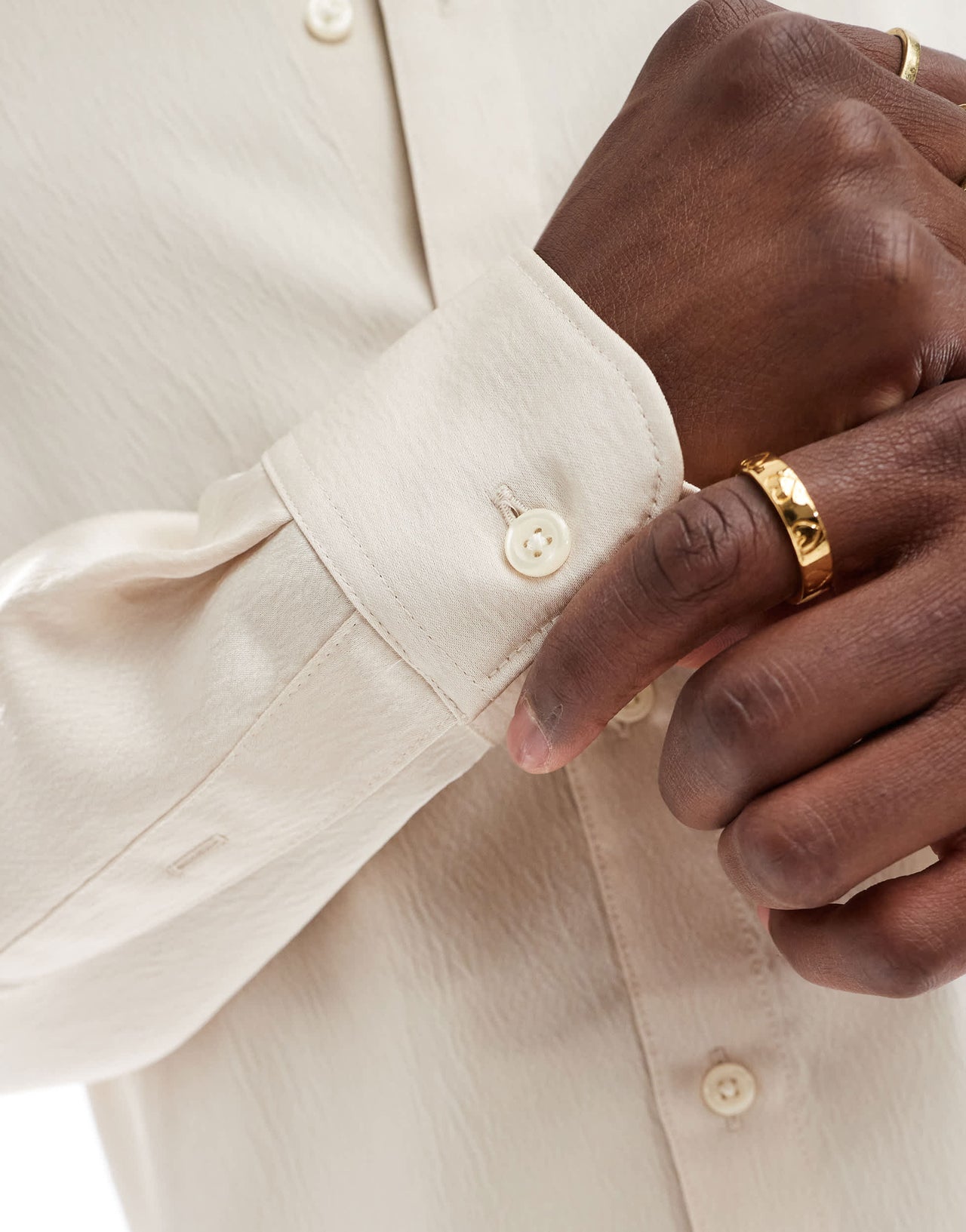 Abercrombie & Fitch relaxed long sleeve shirt in beige