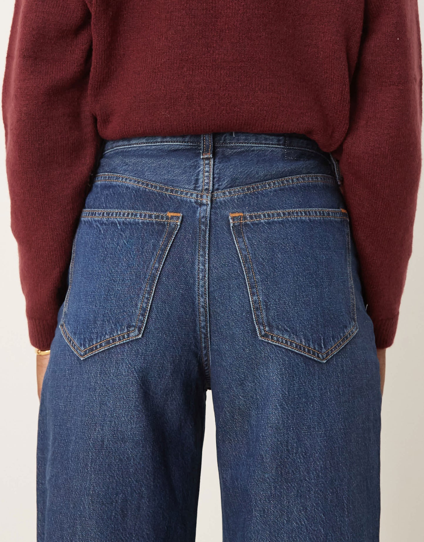 Abercrombie & Fitch high rise cropped wide leg jean in blue wash