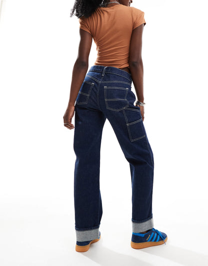 Abercrombie & Fitch baggy low rise carpenter jean in indigo