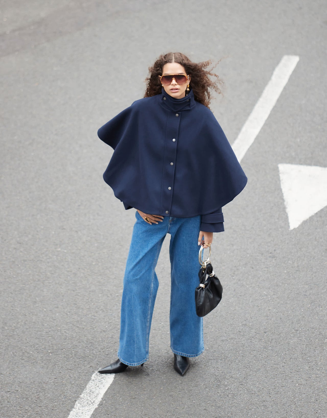 ASOS DESIGN formal cape in navy