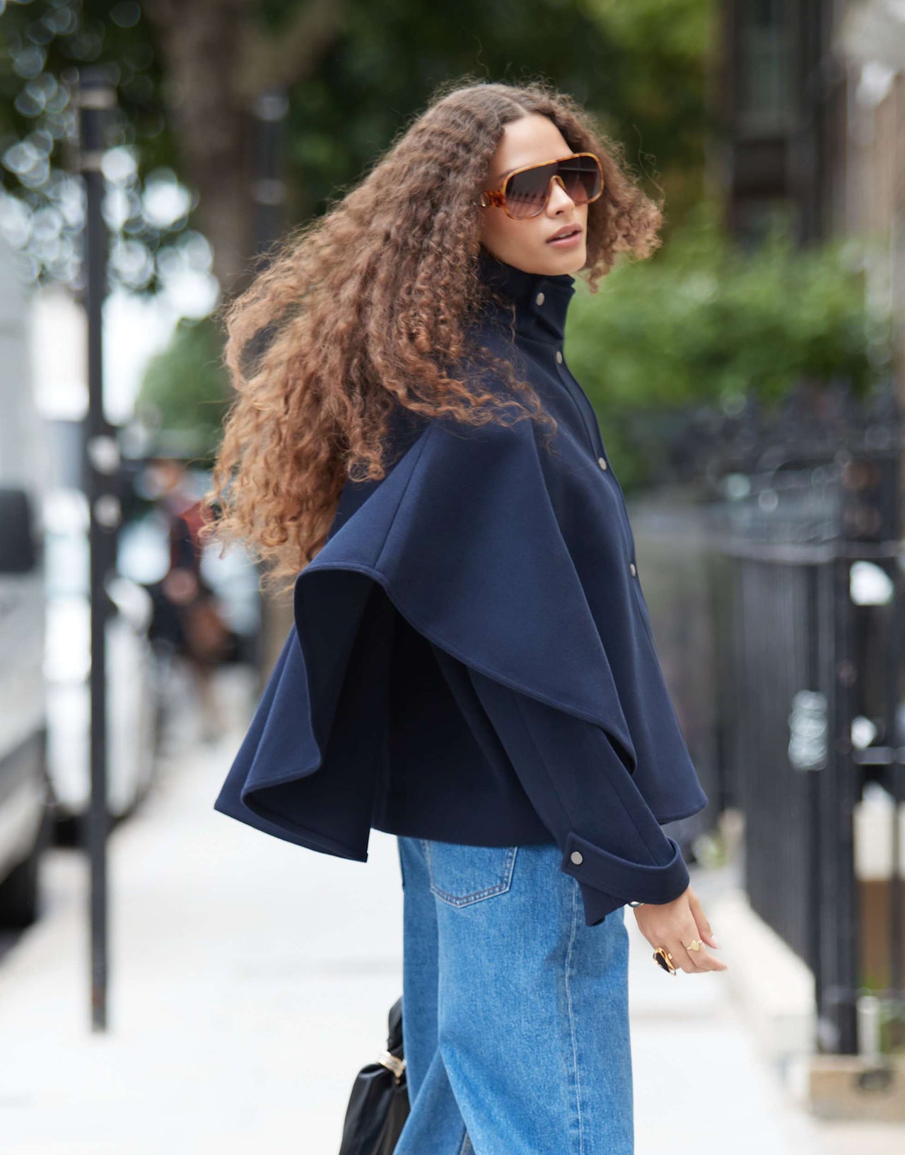 ASOS DESIGN formal cape in navy