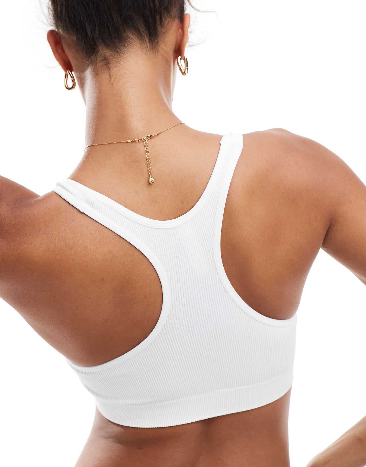 Lindex rib racerback bralette in white