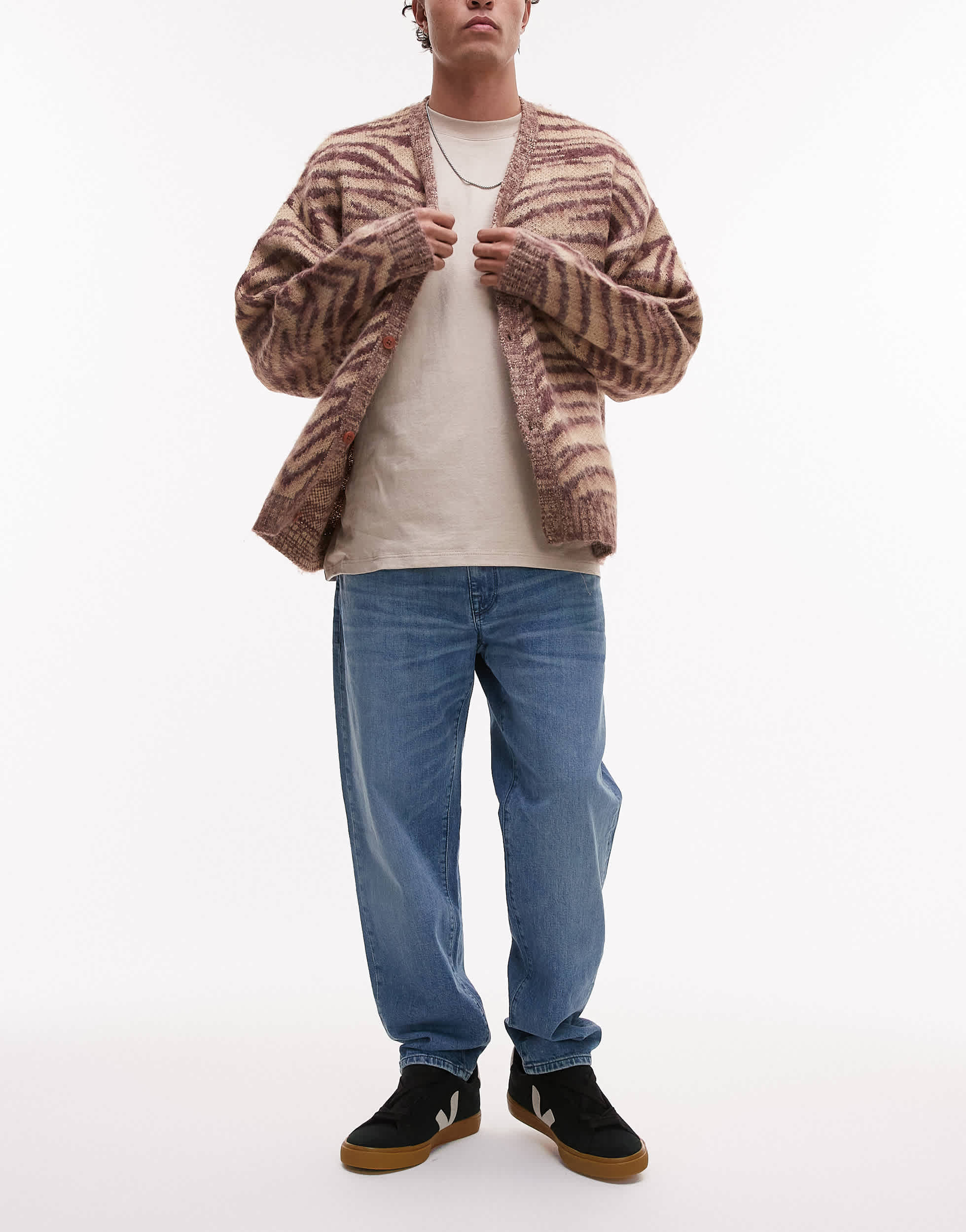 Selected Aldu relaxed crop jeans in light blue