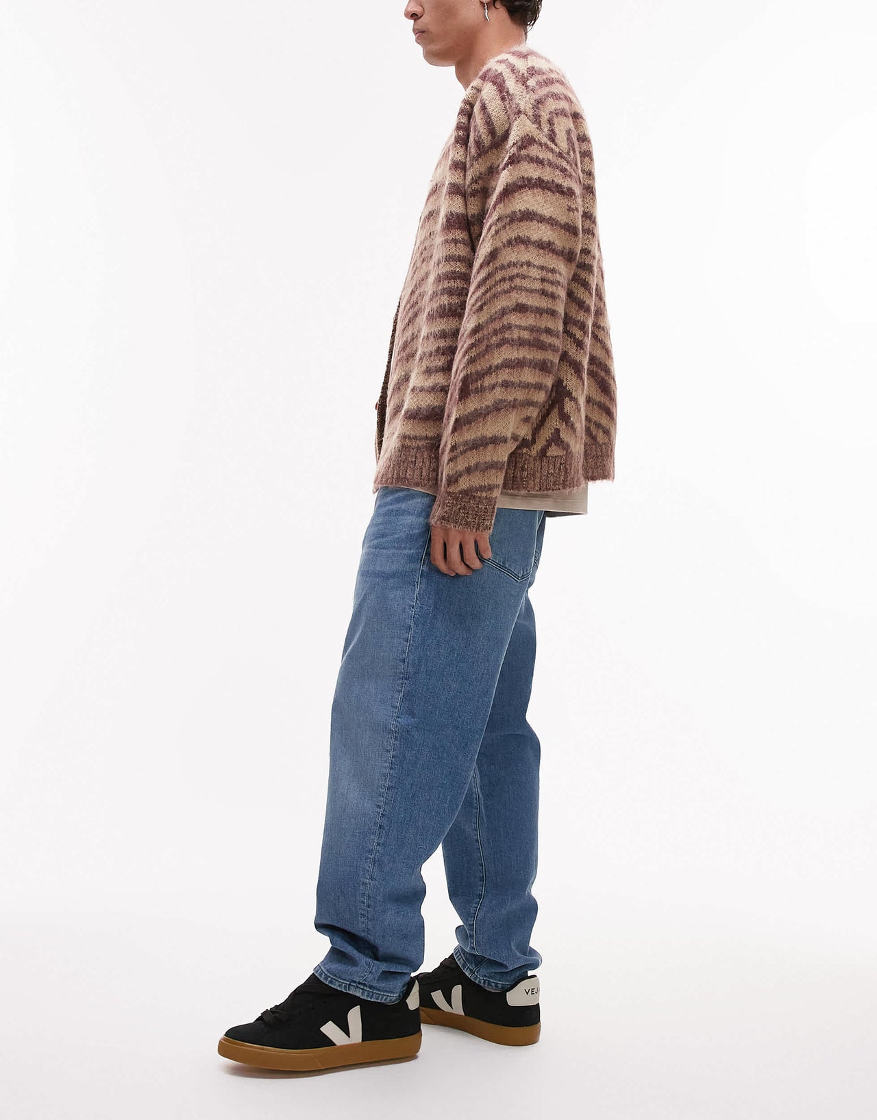 Selected Aldu relaxed crop jeans in light blue