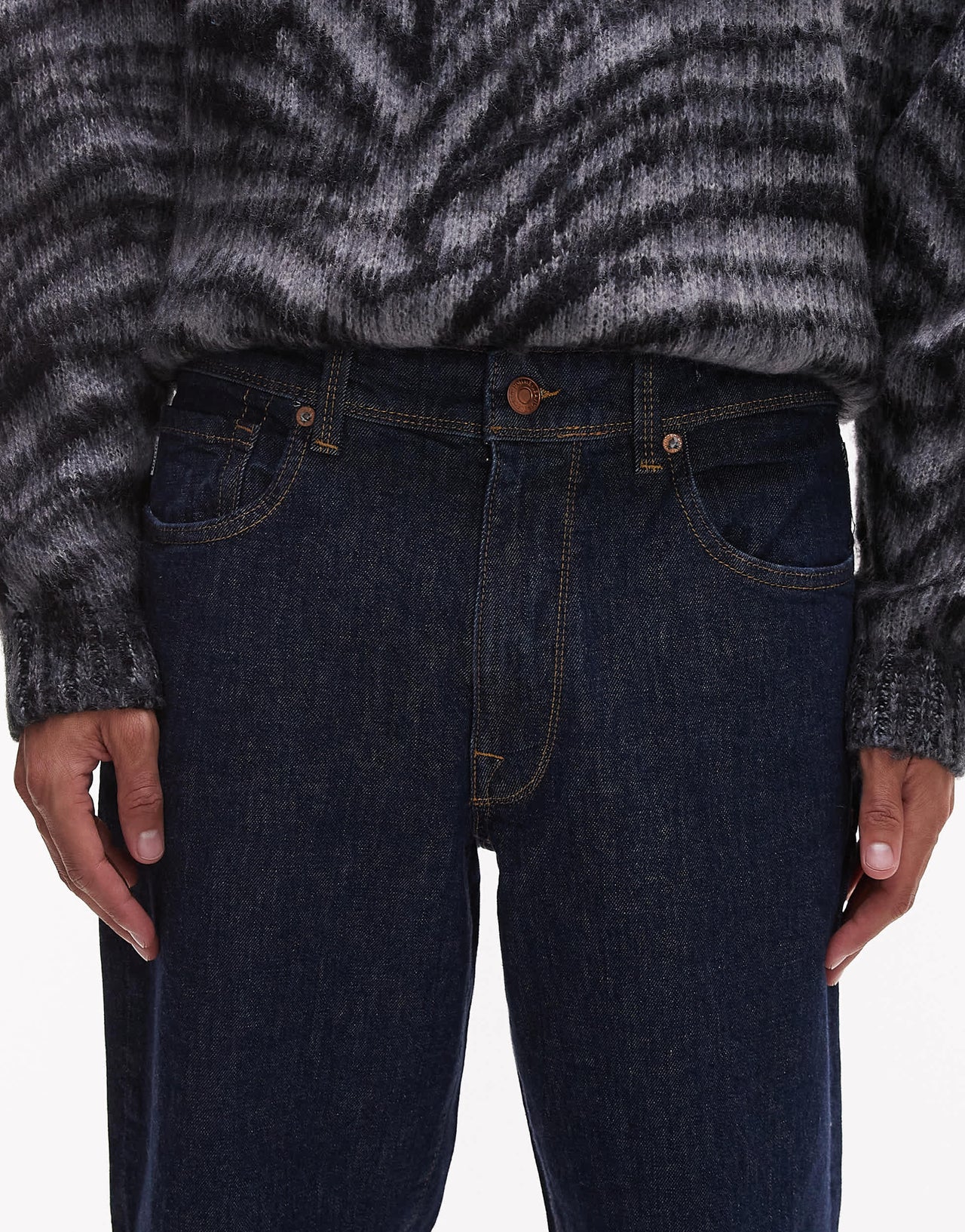 Selected Cole tapered jeans in dark blue