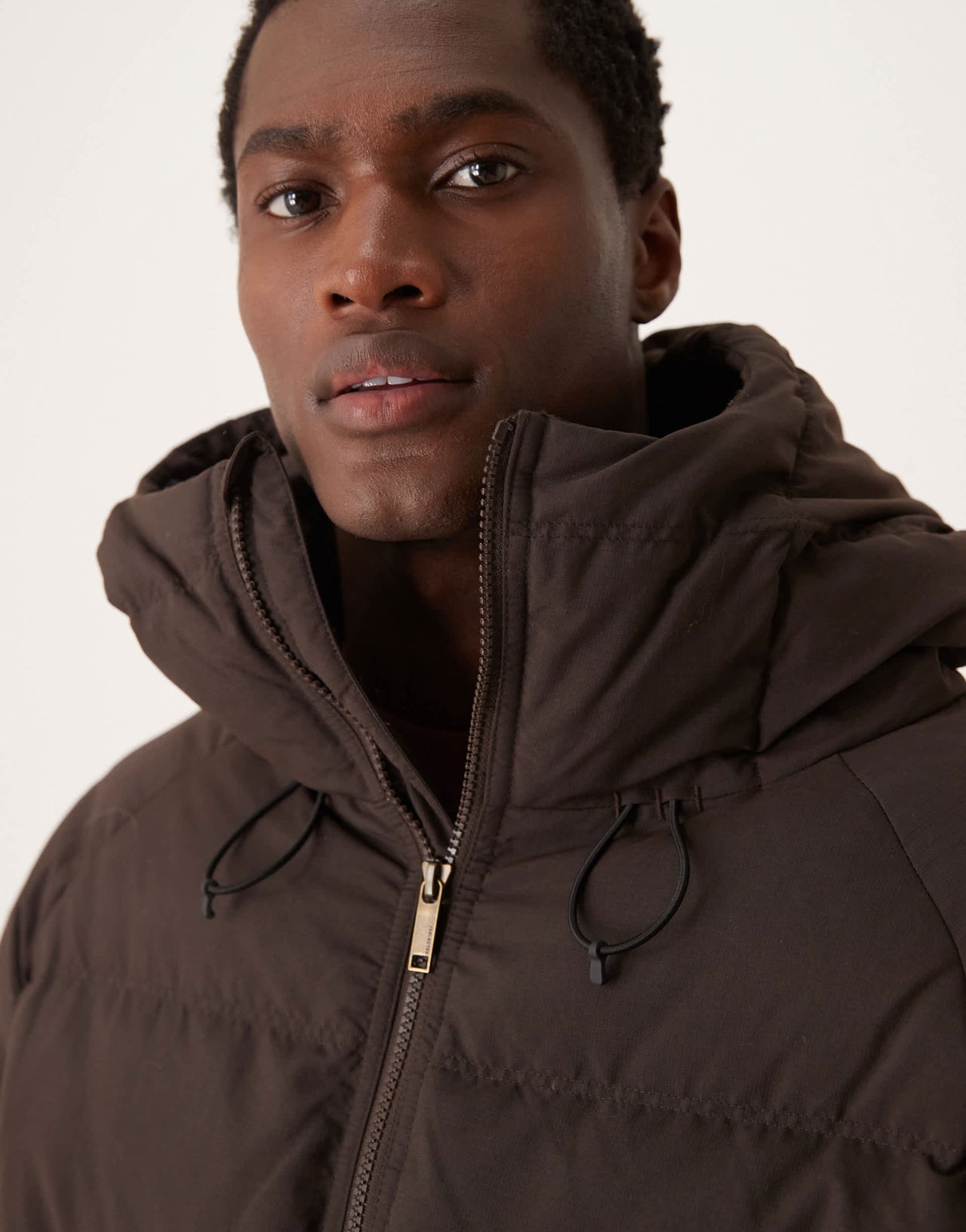 Selected Down puffer jacket in brown