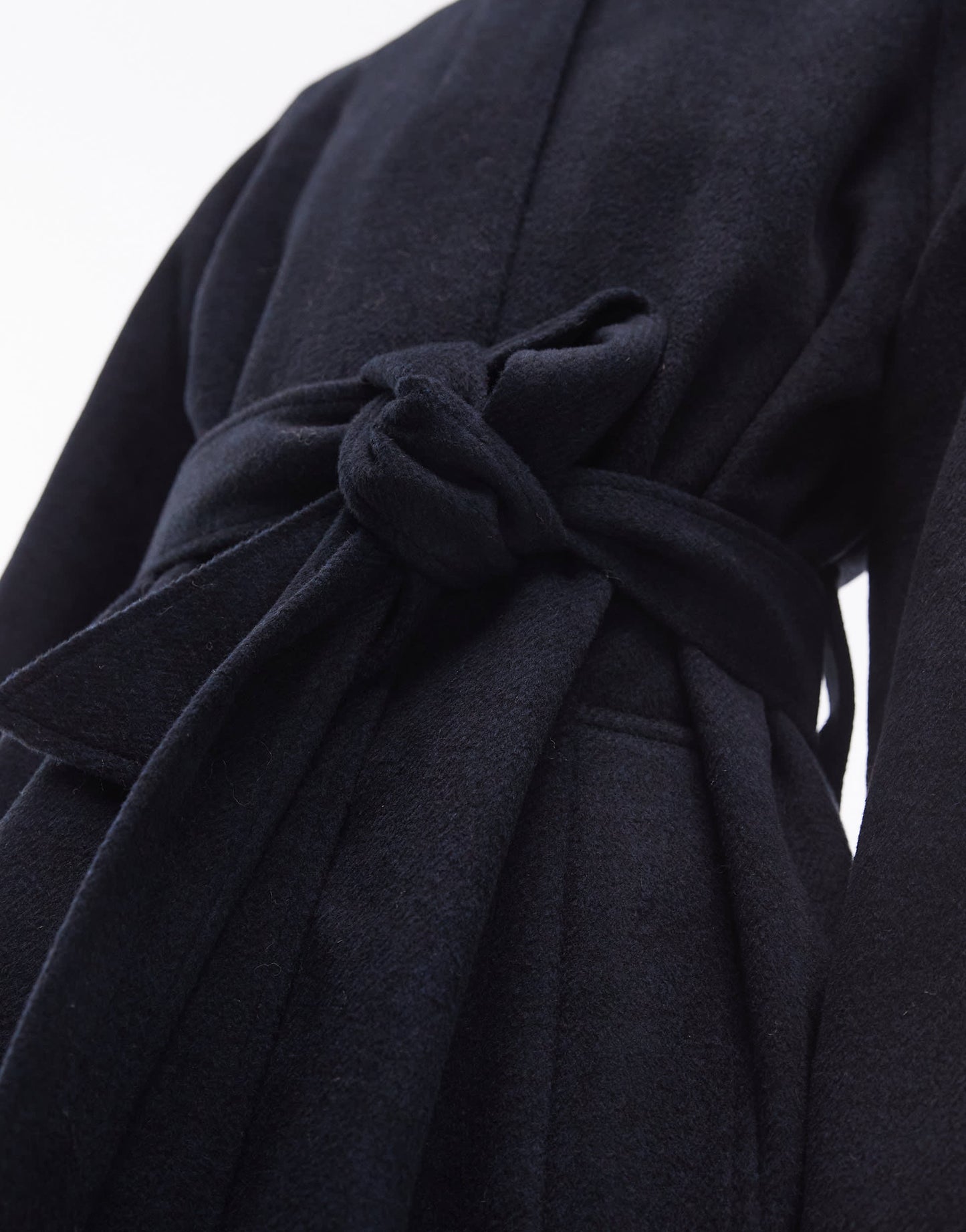 Topshop tab belted car coat twill in navy