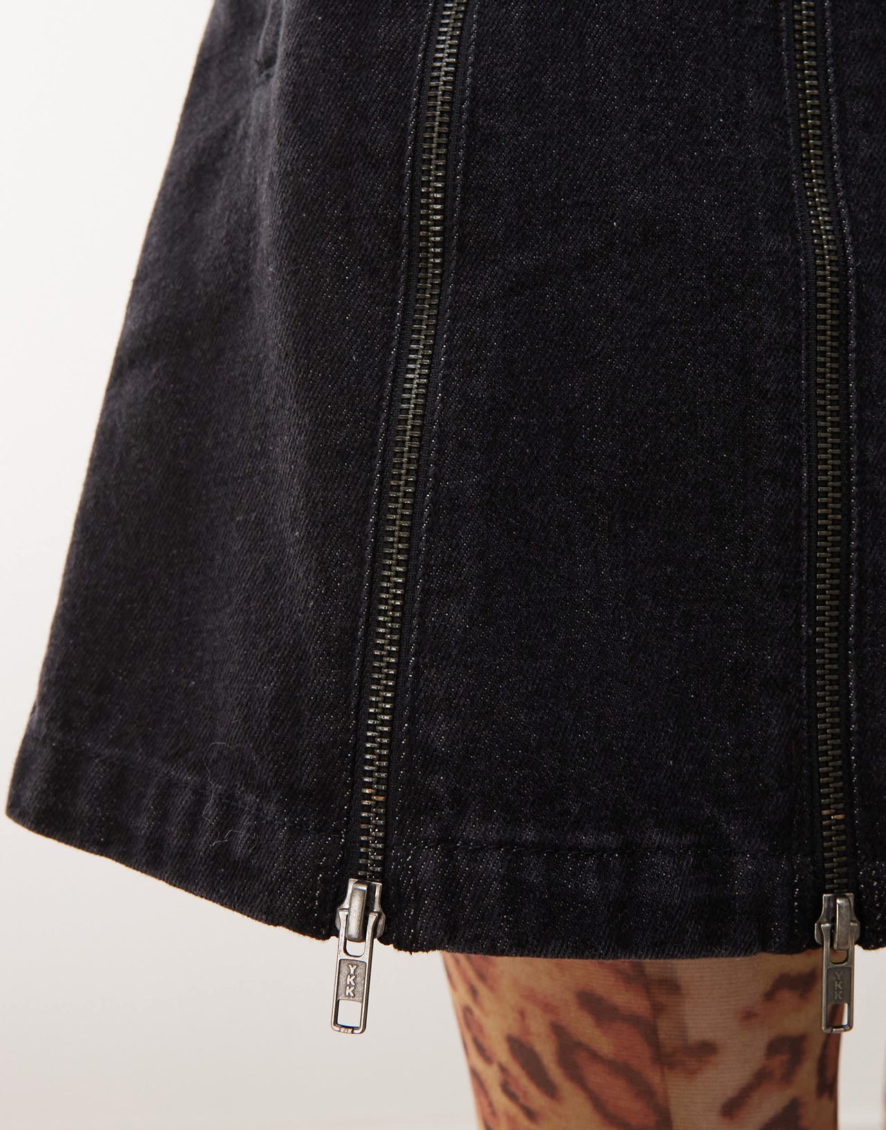 Basic Pleasure Mode nemesis denim zip through dress in black