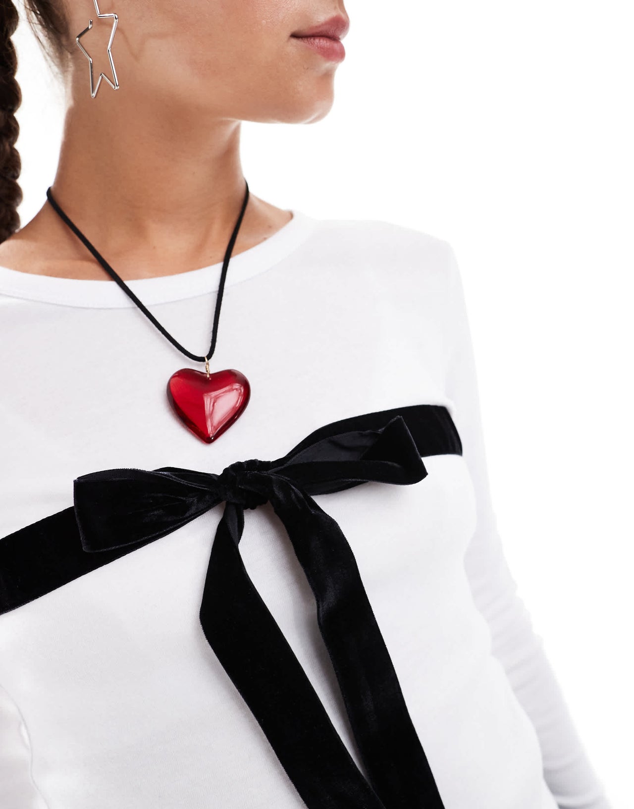 Basic Pleasure Mode beau long sleeve top in white