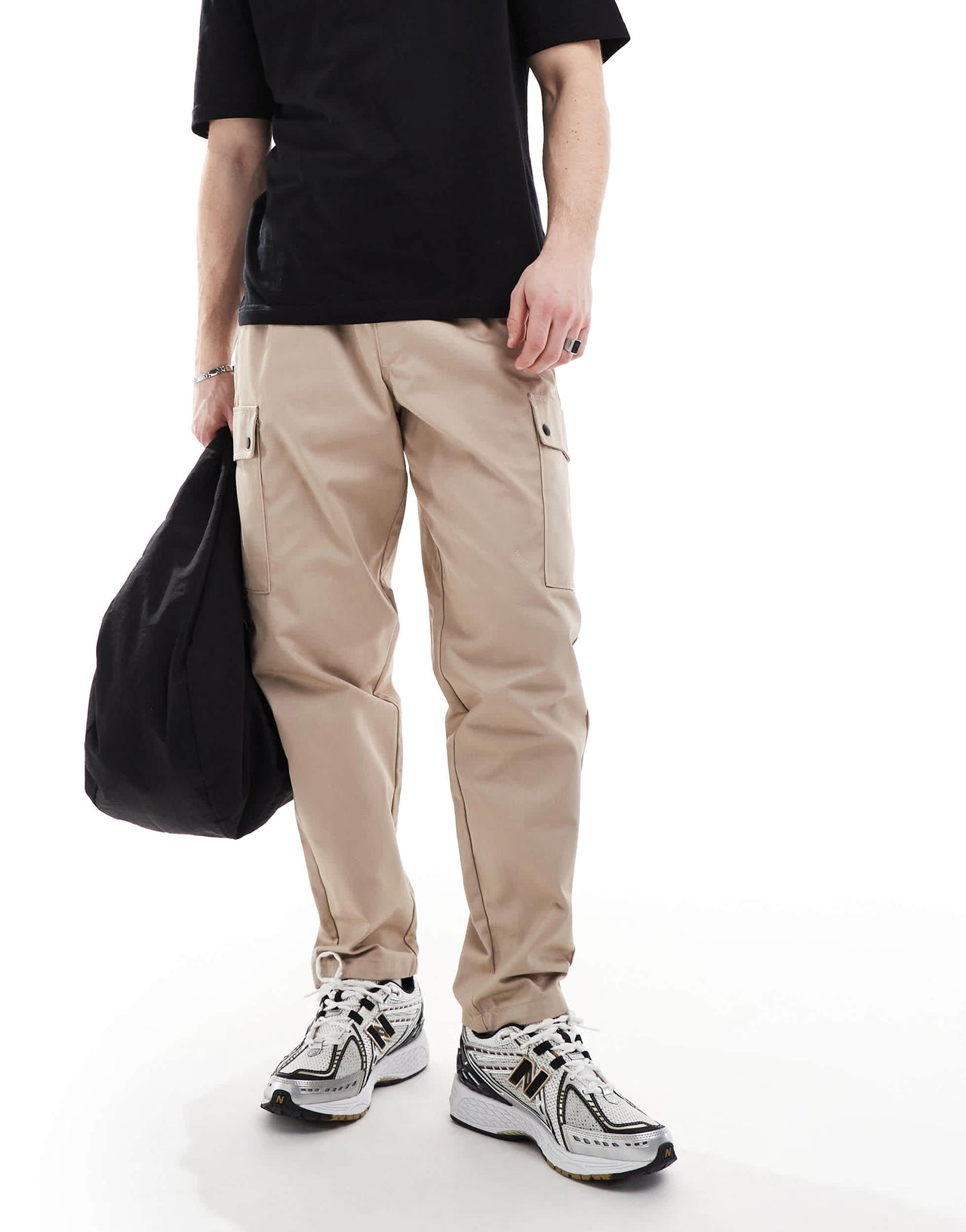 Jack & Jones bill wide fit cargo trouser in beige