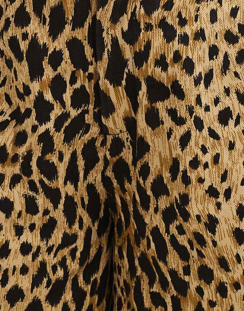 Wednesday's Girl wide leg leopard print twill trousers in tan