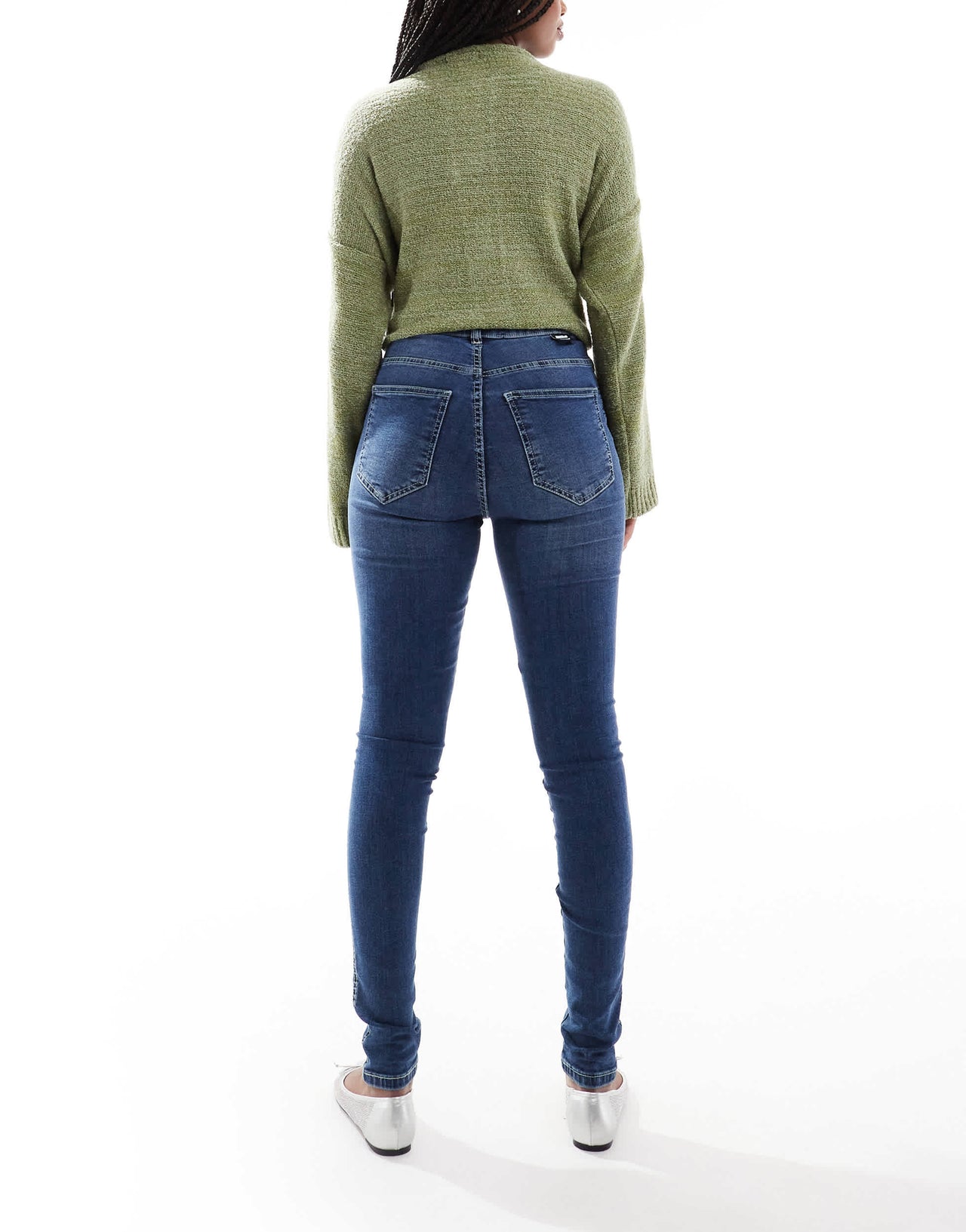 Dr Denim Solitaire high waist super skinny jeans in beck mid used blue wash